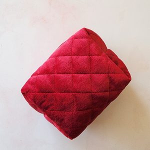 کیف ارایشی چرخکاری مخمل قرمز